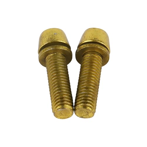 Image of Steel M5x18mm Bolts with Washer, Allen Hex Tapered Screw for Bicycle Stem, Pack of 6 (Gold)