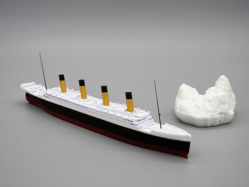 TheRoller3d RMS Titanic Model Ship w/Iceberg, 1 Ft Long Assembled, Historically Accurate, Titanic Replicas