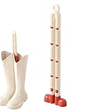 Rutschfester Shaper, kompakter Stiefelhalter, 12,99 Zoll Einsatz mit Perlen, authentischer Ständer, hohe Stiefelform mit elegantem Design, Schrank Organizer für Hotel und App, Rot und Weiß, Se référer