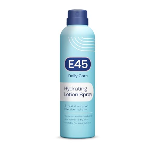 E45 Hydrating Lotion Spray 200ml Normal to Dry Skin - Fast Absorbing Moisturiser for Soft Skin and Lasting Hydration - Daily Lotion for Dry Sensitive Skin Suitable for Eczema Prone Skin