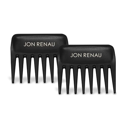 Jon Renau Wide Tooth Comb for Wigs Toppers and Extensions Plastic Detangling Set of 2