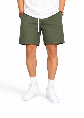 Image of QNIM Shorts for Men | Casual Cotton Drawstring Summer Shorts | Relaxed Fit Comfortable Chino Half Pants with Pockets | Stylish Lounge Wear & Everyday Outdoor Streetwear (Q-81-84)