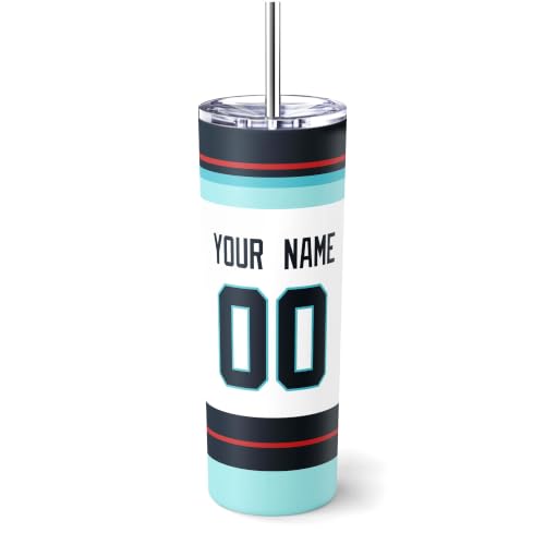 Image of ANTKING Seattle Tumbler 20oz Travel Mug Custom Name Number Gifts | Stainless Steel Insulated Coffee Cup for Men Women
