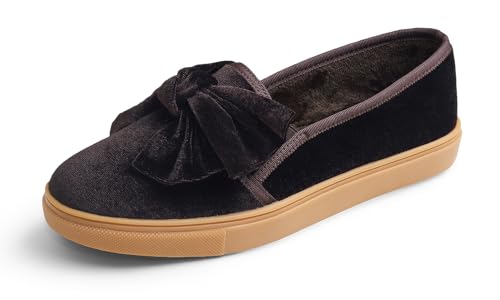 Image of FEVERSOLE Women's Casual Slip On Sneaker Fashion Bow Tie Loafer Flats
