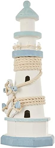 OOTB Wooden Lighthouse, Wood, White, 10.5 x 29.5 cm