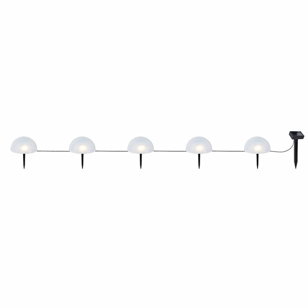 Lámpara solar para césped de jardín, 5 LED, funciona con energía solar, luz en forma de media bola, impermeable, para camino, paisaje, césped
