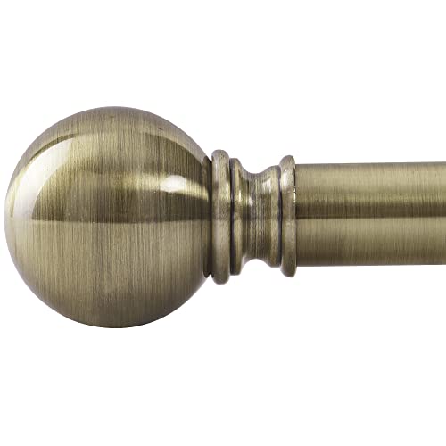 NICETOWN Window Curtain Rod 1 1/8 Diameter for Windows 48 to 86 inch Adjustable Drapery Rod Set with Ball Caps for Living Room, Sold by Single, Antiqu
