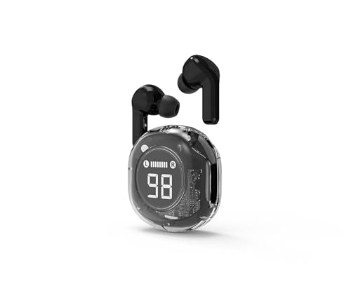 Gembird Ecouteurs Intra-Auriculaires TWS Transparents - sans Fil, Bluetooth, Rechargeable, Noir