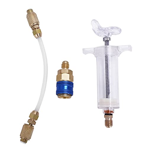 Burko Inyector de aceite/colorante 30ML con 1/4 SAE R134a inyector manual de aceite A/C