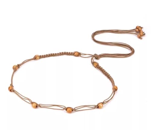 Waist Chain Belt for Women Fashion Bohemian Wax Rope Waist Chain Set - 3pcs Retro Ethnic Belts, Adjustable Up to 35.4” Waist, 0.6” Width & 65” Length for Dresses2