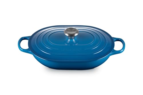 Image of Le Creuset Enameled Cast Iron Oval Casserole with Lid, 3.75 qt., Marseille