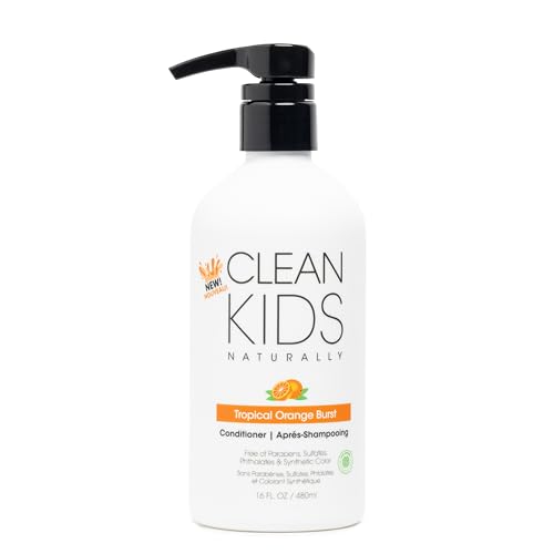 Clean Kids Naturally Conditioner- All-Natural, Gluten-free, Vegan, and Cruelty-free, Paraben-Free, EWG Verified, 16 oz (1 Bottle), (Orange Burst)