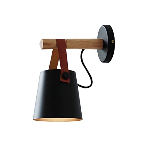 Goodtimera - Aplique de pared nórdico moderno, lámpara de noche E27, iluminación de pared retro para dormitorio, espejo, bar, loft, café, restaurante, salón (sin bombilla)