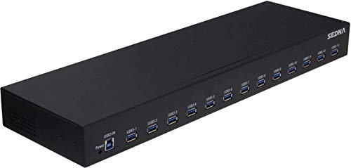 Sedna 13 Port USB 3.1 Gen I Hub (5Gbps) - 19 Inch 1U Rack Mount (5V10A Adapter)