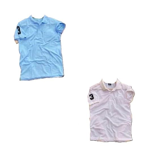 Pack of 2 Piece Combo Half Sleeve Zipper Collar Neck Colorblock Casual T-Shirt for Men-picture-35