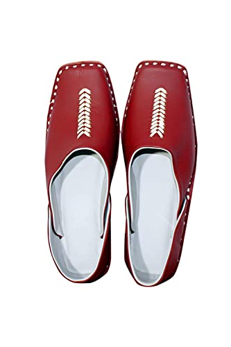 Sagun Art & Craft Men's Ethnic Criss Cross Slip On Juttis and Mojaris for Wedding|Party|Occasions|Fashion|Stylish|Outdoor|Indoor|Lightweight|Shoes with Anti Skid Sole DXYM-6487