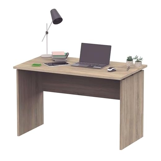 MUEBLES PITARCH Teide Mesa, Aglomerado de partículas y melamina de Alta Densidad, Cambrian/pivote Negro, 76x120x68 cm