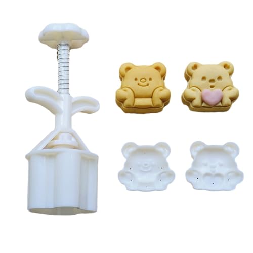 Cookie Stamp Heart Bear Moon Cakes Molds Hand Pressure Moon Cakes Maker Bakings Tool For MidAutumn Festival