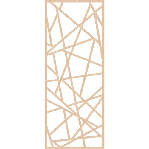Image of Conway Decorative Pierced Fretwork Wood Wall Panels, 33 3 /8 inchW x 84 3 /8 inchH x 1 /4 inchT, Red Oak