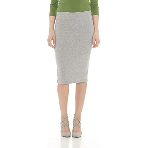 ESTEEZ Women's Cotton Pencil Skirt - Soft, Modest, Knee-Length - EX81169GreySmall Cover