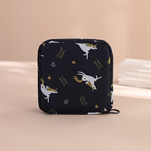 Image of Adorable Pink Peri - Reusable Sanitary Napkin Pads Storage Bag Portable for Women Girls | Made of Nylon Water Resistance | Reusable | Zero Waste Period (Unicorn)