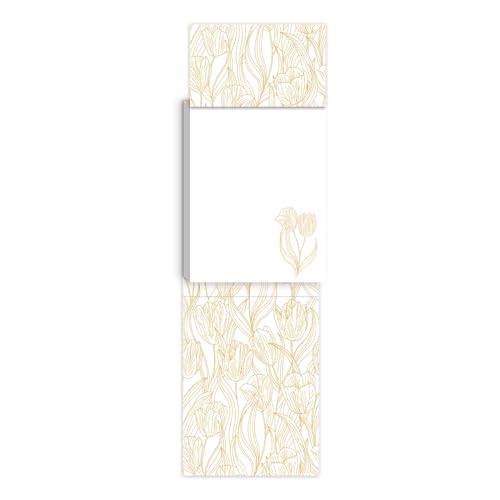 Image of Punch Studio White Tulips Brooch Notepad (50442)