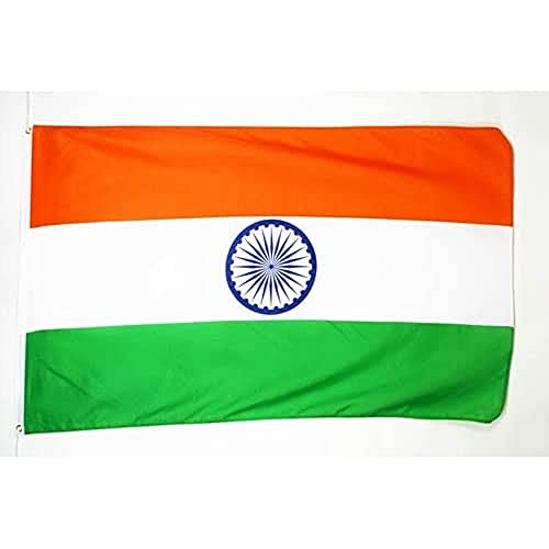 AZ FLAG - Flagge Indien - 90x60 cm - Indische Fahne 100% Polyester mit Messing-Ösen - 50g