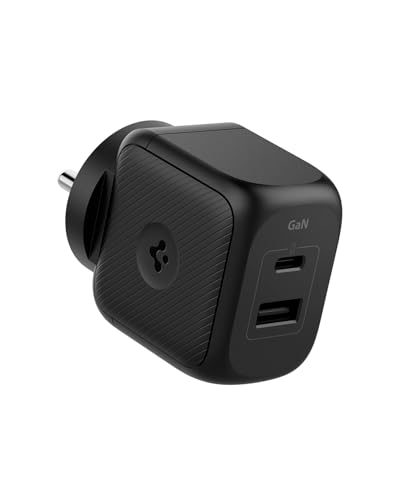 Image of Spigen Fast Charging Adapter, GaN Charger, Total 45w, PD /PPS Support, BIS Certified for iPhone 17 /16 /15(Pro,Pro Max,Plus), Galaxy S26 /S25 /S24, iPad, MacBook Air and More (PE2304IN) - Black