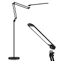 VEYFIY Floor Lamp for Living Room with 5 Color Temperatures, Stepless Dimming, Standing lamp with 360° Degree Swing Arms, 12W LED Modern Lamps for Bedroom, Office, Work (Black)