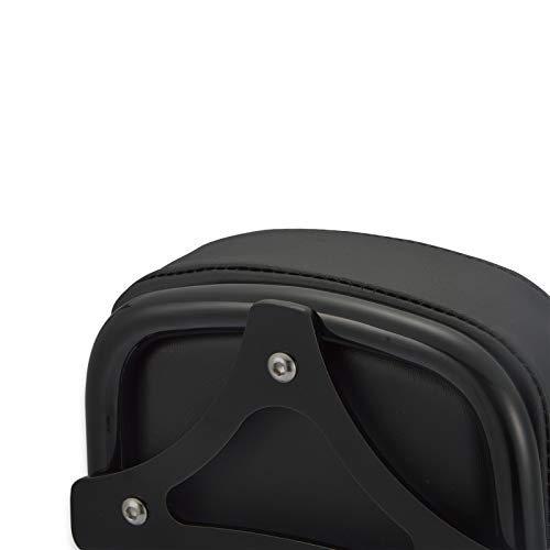 WeiSen Glossy Black Standard Height Passenger Backrest Pad Sissy Bar Quick-Release & Rear Sport Luggage Rack w/Docking Hardware For 2018-UP Harley Softail FLDE FLHC FLHCS FLSL FXBB