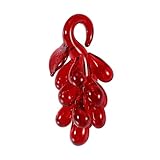QUARKZMAN Figura De Uvas De Cristal Hechas A Mano Sopladas De 3.35 Pulgadas Adornos De Cristal Coleccionables Decoración para El Hogar Escritorio Regalo, Rojo