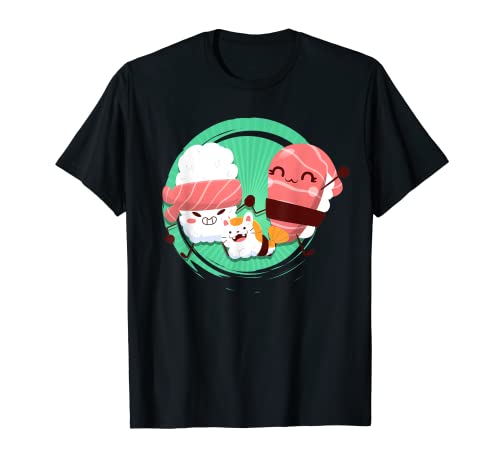 Sushi Gift for Kawaii Women Kids Wasabi Food Salmon T-Shirt