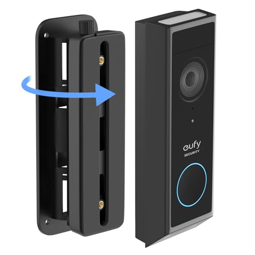 Doorbell Mount for eufy Video Doorbell E340/C31/C30/C210/S330/S220 Adjustable Angle from 35-145 for Wider View Weather-Resistant Wedge Wall Bracket for eufy Doorbell No Drilling/Screw Installation