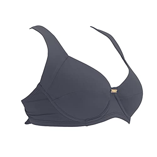 Top de biquíni plus size sem bojo meia taça Tamanho:XG;Cor:Preto