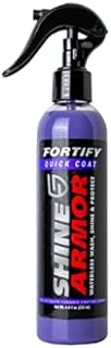 SHINE ARMOR Ceramic Coating Fortify Quick Coat Car Wax Polish Spray Waterless Wash & Wax Hydrophobic Top Coat Polish & Polymer Paint Sealant Detail Protection 8 Fl Oz