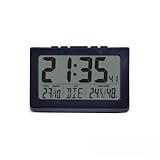 Orologio da parete LCD con ora, data, temperatura e umidità, display multi-lingua, visualizzazione settimanale con calendario di supporto e allarme regolabile