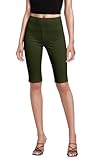 Picture of Hybrid & Company Womens Super Stretch Causal Pull On Millennium Twill Bermuda Shorts KB44972 Olive L