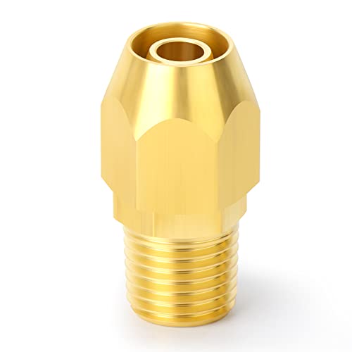 GASHER 5PCS Brass Pneumatic Replacement Fitting, Reusable Hose End Repair Fitting 3/8\" Barb(Suitable for 3/8\" ID,1/2\" OD air hose) x 1/4\" NPT Rigid