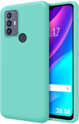Funda Carcasa de Silicona Líquida para TCL 30 SE 4G / 30S 4G / 305 4G / 306 4G, Interior de Microfibra Antigolpes Protección Gel Ultra Suave de Goma a Prueba de Choques y Arañazos FSUA (Verde)