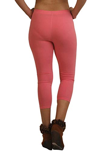 Image of Frenchtrendz Women's Cotton Spandex Stretchable Mid Rise Slim Fit Legging Capris (XS-4XL)