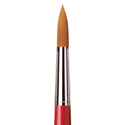 Image of da Vinci Watercolor Series 5580 CosmoTop Spin Paint Brush, Round Synthetic with Red Handle, Size 16 (5580-16)