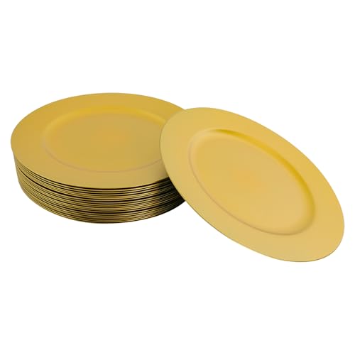 100 Platos Cargadores Redondos Dorados de 13 Pulgadas miniatura 4
