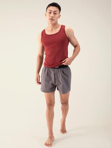 DAMENSCH Solid Breeeze Inner Boxers, Ultra-Light Men Boxer Shorts for Men, 100% Cotton Half Pant for Man, Breathable Woven Inner Cotton Shorts