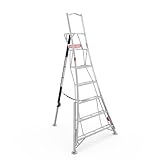 Henchman Fully Adjustable Aluminium Tripod Ladder - 3 Adjustable Legs, 150kg Load Capacity, 5-year warranty, Free Rubber Feet for Indoor Use (8ft / 2.4m)
