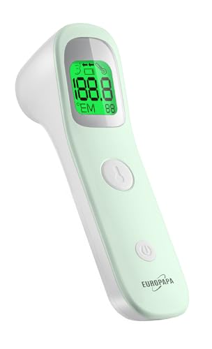 EUROPAPA Fieberthermometer für Baby Kinder Erwachsene, Infrarot Stirnthermometer mit Fieberalarm,...