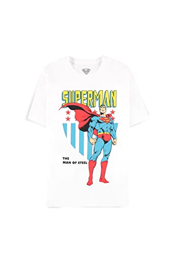 T-shirt Superman à manches courtes Difuzed pour homme et garçon en coton bleu