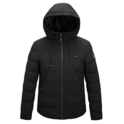 Chaleco de algodón y para mujer, abrigo con calefacción Usb11, pieza de calefacción inteligente para hombre, blusa para mujer con calefacción Chaquetas Lluvia Mujer Cardigan Punto Mujer (Black, M)