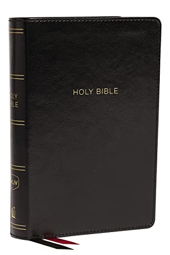 NKJV, Deluxe Reference Bible, Compact Large Print, Leathersoft, Black, Red Letter, Comfort Print: Ho