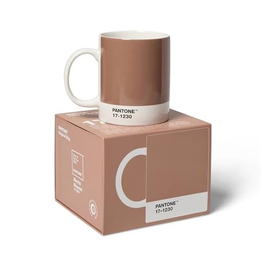 Pantone Tasse à café en porcelaine 375 ml avec boîte cadeau Couleur de l'année 2025 : mousse Mocha 17-1230
