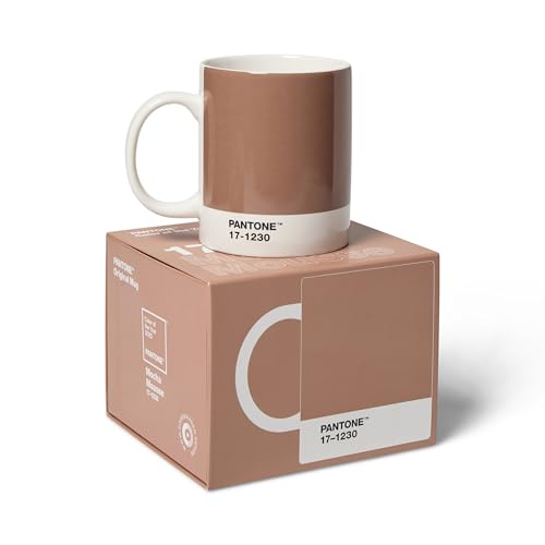 Copenhagen Design Pantone - Taza de porcelana (375 ml, incluye caja de regalo), color del año 2025: Mocha Mousse 17-1230